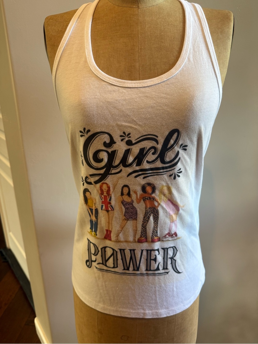 Bella Canvas White "Girl Power" Graphic Racerback Tank